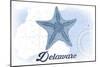 Delaware - Starfish - Blue - Coastal Icon-Lantern Press-Mounted Art Print