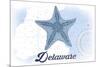 Delaware - Starfish - Blue - Coastal Icon-Lantern Press-Mounted Premium Giclee Print