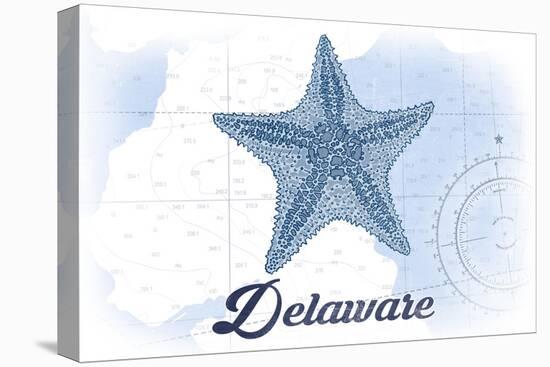 Delaware - Starfish - Blue - Coastal Icon-Lantern Press-Stretched Canvas