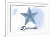 Delaware - Starfish - Blue - Coastal Icon-Lantern Press-Framed Art Print