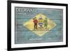 Delaware State Flag - Barnwood Painting-Lantern Press-Framed Premium Giclee Print