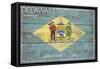 Delaware State Flag - Barnwood Painting-Lantern Press-Framed Stretched Canvas