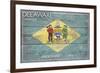 Delaware State Flag - Barnwood Painting-Lantern Press-Framed Art Print