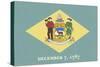 Delaware State Flag-Lantern Press-Stretched Canvas