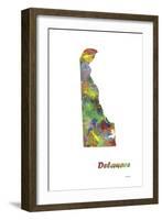 Delaware State Map 1-Marlene Watson-Framed Giclee Print