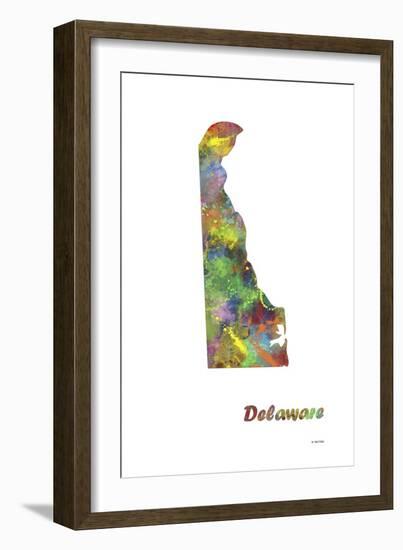 Delaware State Map 1-Marlene Watson-Framed Giclee Print