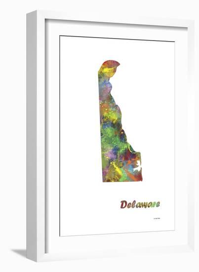 Delaware State Map 1-Marlene Watson-Framed Giclee Print