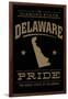 Delaware State Pride - Gold on Black-Lantern Press-Framed Art Print