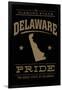 Delaware State Pride - Gold on Black-Lantern Press-Framed Art Print