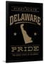 Delaware State Pride - the First State - Gold on Black-Lantern Press-Framed Art Print