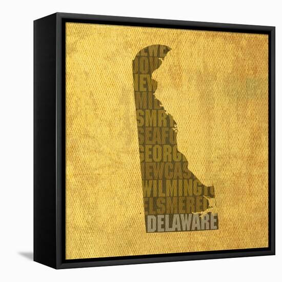 Delaware State Words-David Bowman-Framed Stretched Canvas