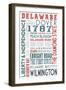 Delaware - Typography-Lantern Press-Framed Art Print