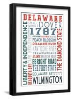 Delaware - Typography-Lantern Press-Framed Art Print