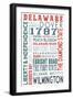 Delaware - Typography-Lantern Press-Framed Art Print