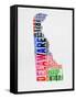 Delaware Watercolor Word Cloud-NaxArt-Framed Stretched Canvas