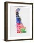 Delaware Watercolor Word Cloud-NaxArt-Framed Art Print