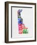 Delaware Watercolor Word Cloud-NaxArt-Framed Art Print