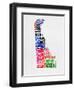 Delaware Watercolor Word Cloud-NaxArt-Framed Art Print