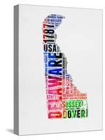 Delaware Watercolor Word Cloud-NaxArt-Stretched Canvas