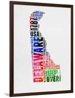 Delaware Watercolor Word Cloud-NaxArt-Framed Art Print