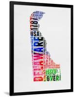 Delaware Watercolor Word Cloud-NaxArt-Framed Art Print