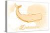 Delaware - Whale - Yellow - Coastal Icon-Lantern Press-Stretched Canvas