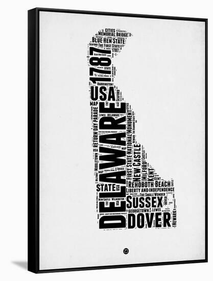 Delaware Word Cloud 2-NaxArt-Framed Stretched Canvas