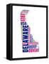 Delaware Word Cloud Map-NaxArt-Framed Stretched Canvas