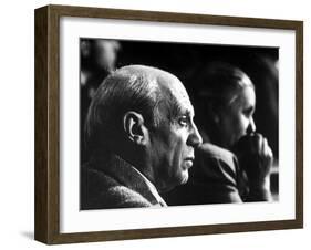 Delegate Pablo Picasso at the Communist-Inspired Paris Peace Congress-null-Framed Photographic Print