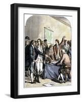 Delegates Signing the Declaration of American Independence, July 4, 1776-null-Framed Giclee Print