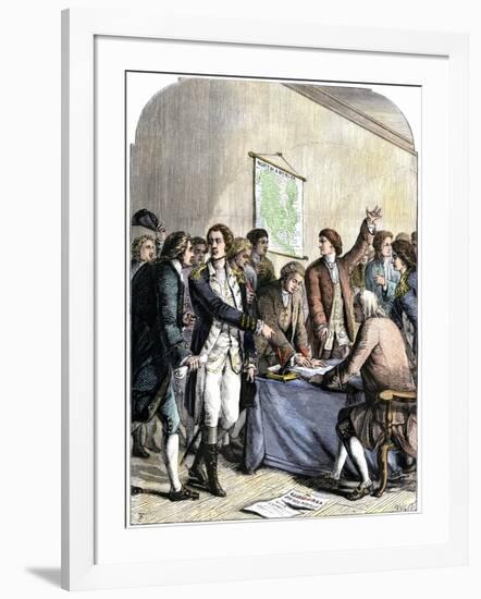 Delegates Signing the Declaration of American Independence, July 4, 1776-null-Framed Giclee Print