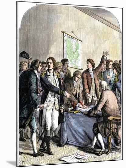 Delegates Signing the Declaration of American Independence, July 4, 1776-null-Mounted Giclee Print
