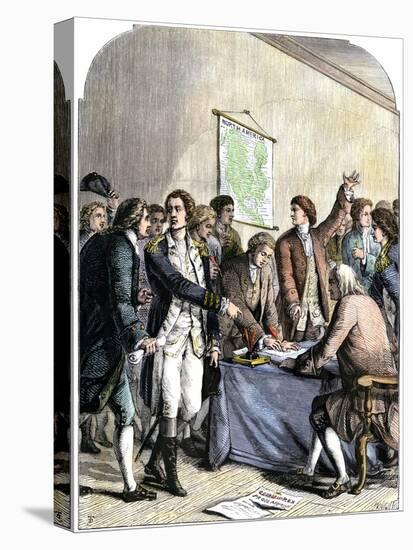 Delegates Signing the Declaration of American Independence, July 4, 1776-null-Stretched Canvas