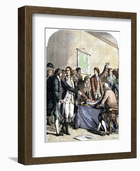 Delegates Signing the Declaration of American Independence, July 4, 1776-null-Framed Giclee Print