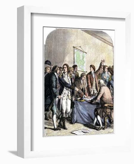 Delegates Signing the Declaration of American Independence, July 4, 1776-null-Framed Giclee Print