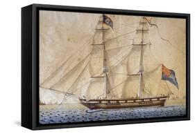 Delfino, Sardinian Brig, 1820, Italy, 19th Century-null-Framed Stretched Canvas