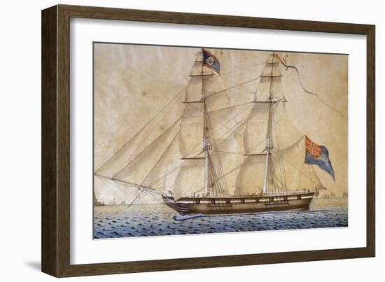 Delfino, Sardinian Brig, 1820, Italy, 19th Century-null-Framed Giclee Print