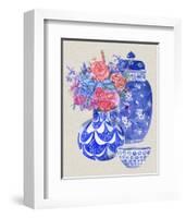 Delft Blue Vases I-Melissa Wang-Framed Art Print