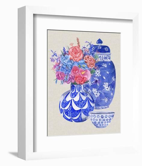 Delft Blue Vases I-Melissa Wang-Framed Art Print
