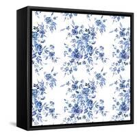 Delft Delight Pattern I-Kristy Rice-Framed Stretched Canvas