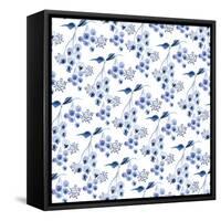 Delft Delight Pattern IV-Kristy Rice-Framed Stretched Canvas