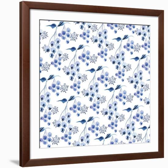 Delft Delight Pattern IV-Kristy Rice-Framed Art Print