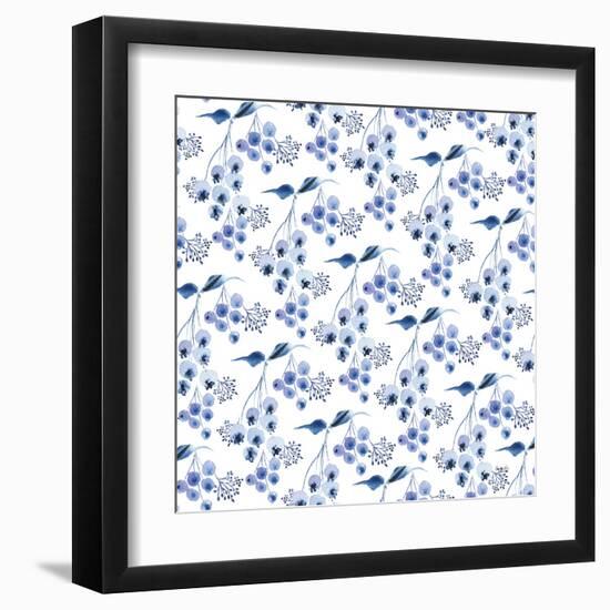 Delft Delight Pattern IV-Kristy Rice-Framed Art Print