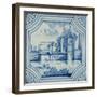 Delft Tile Showing a Drawbridge over a Canal, 19th century-null-Framed Giclee Print