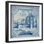 Delft Tile Showing a Drawbridge over a Canal, 19th century-null-Framed Giclee Print