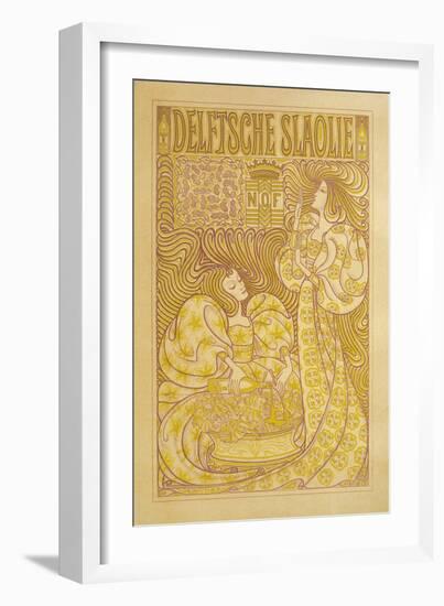 Delftsche Slaolie Poster, Two Women-null-Framed Art Print