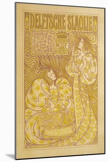 Delftsche Slaolie Poster, Two Women-null-Mounted Art Print