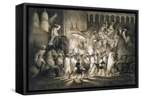 Delhi: Cortege and Retinue of the Great Moghul, from 'Voyages in India', 1859 (Litho)-A. Soltykoff-Framed Stretched Canvas