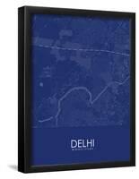 Delhi, India Blue Map-null-Framed Poster