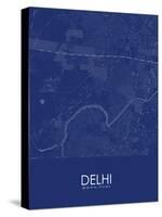 Delhi, India Blue Map-null-Stretched Canvas